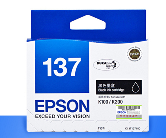 北京晟泰贸易有限公司商城-爱普生（EPSON） T137黑色墨盒 适用K100 K200 K105 K205 T1371黑色