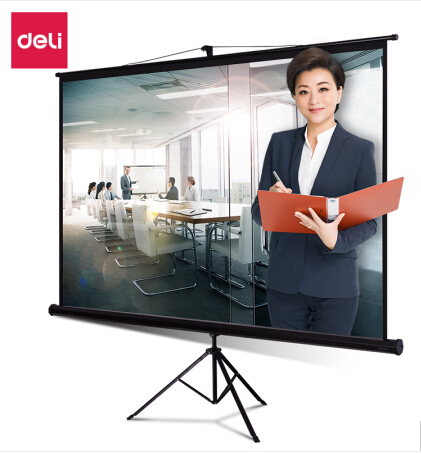 北京晟泰贸易有限公司商城-得力(deli)120英寸 16:10支架投影幕布投影布 家用投影仪幕布50496